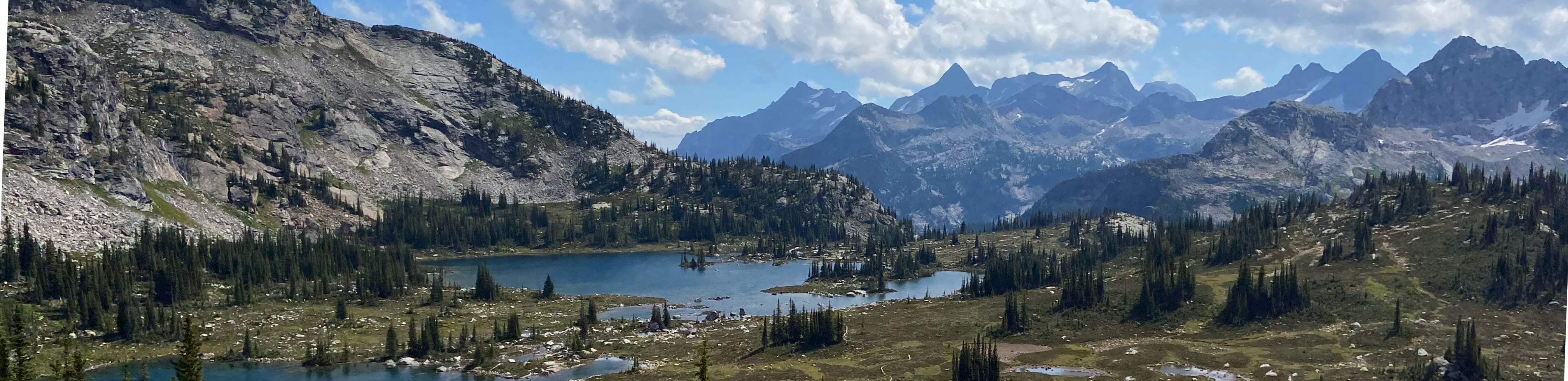 Interior mountain range on a sunny day, British Columbia